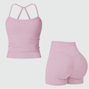 Two-piece set (long/short-sleeved T-shirt or tank top + sports and yoga shorts) - BAD CLOTHING™