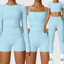 Two-piece set (long/short-sleeved T-shirt or tank top + sports and yoga shorts) - BAD CLOTHING™